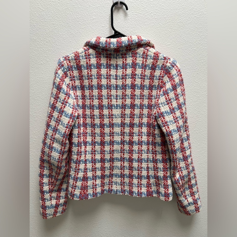 Zara pearl button multicolored textured jacket size small - Picture 5 of 9